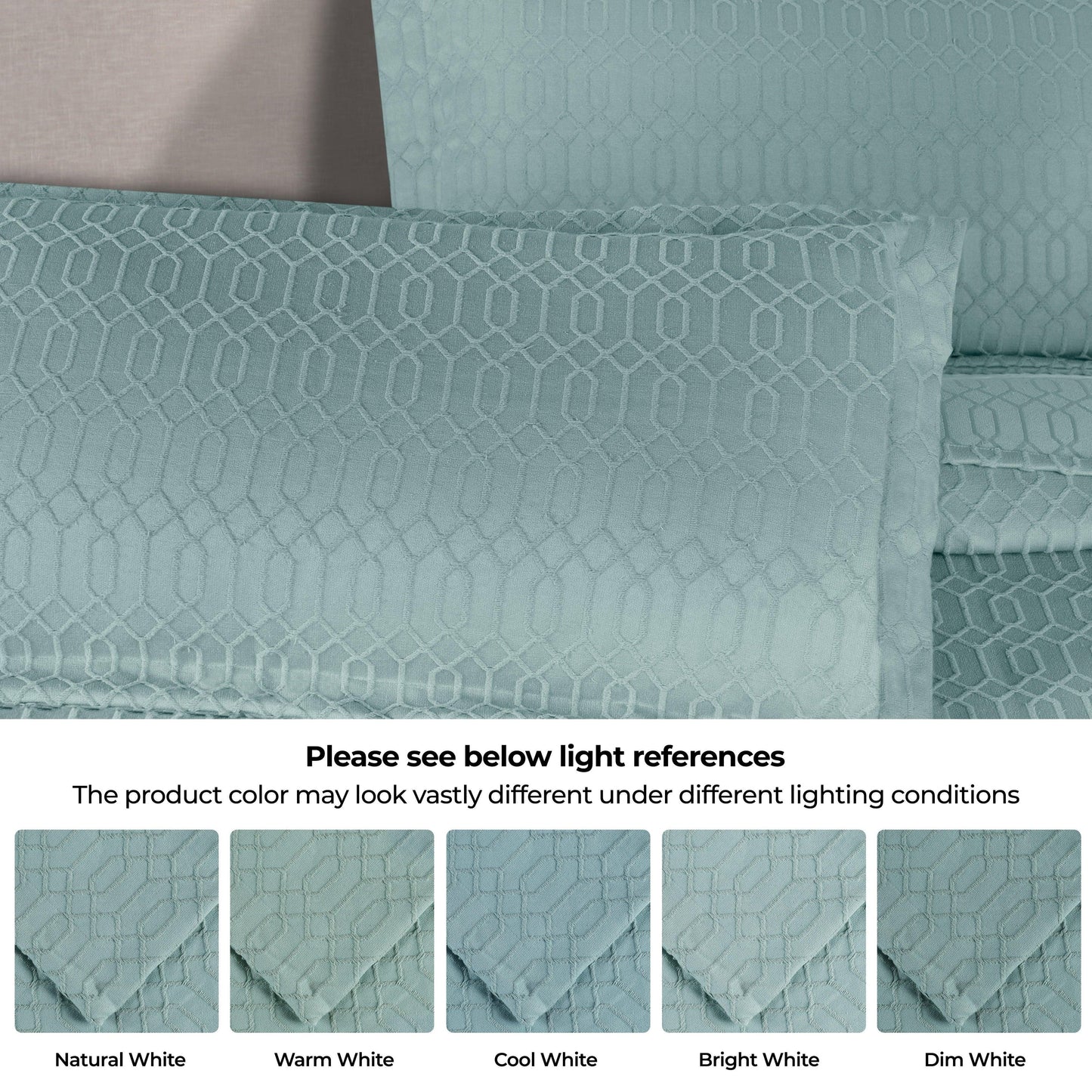 Superior "Remi" Jacquard Geometric Fringe Cotton Poly Blend Bedspread Set