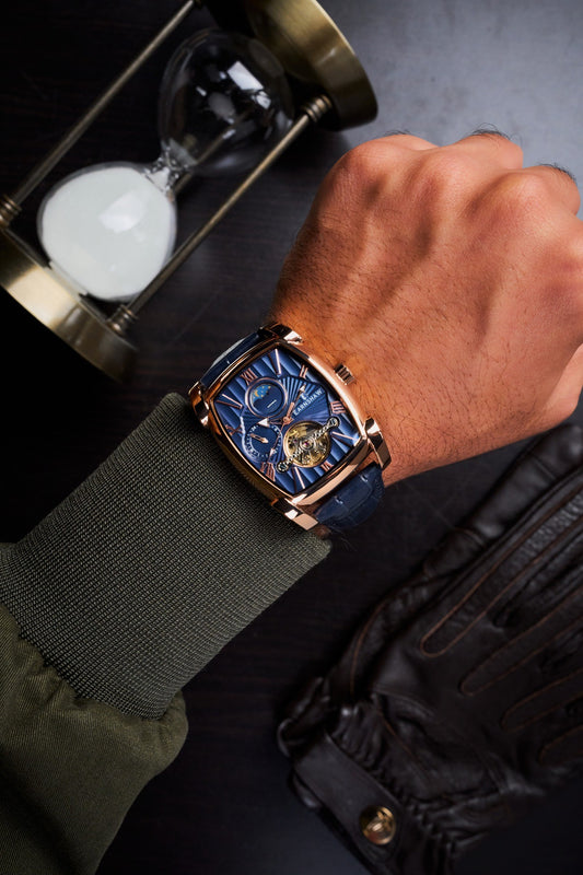 Thomas Earnshaw Men's 37mm Kensington Automatic Rectangle Strap Watch