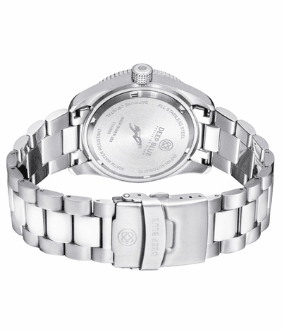 Deep Blue 40mm Skin Diver 300 Automatic Vintage Ceramic Bezel Round Marker Bracelet Watch