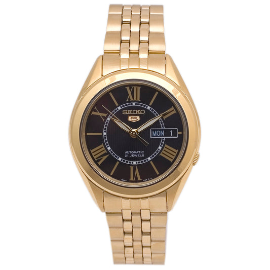 Seiko Men's Series 5 Vintage 38mm Automatic Black Dial Bracelet Watch