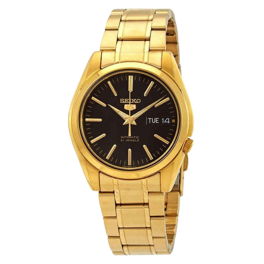 Seiko Men's Classic 38mm Automatic Black Dial Goldtone Bracelet Watch
