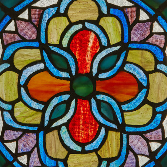 Tiffany-Style Lighting 12" Tiffany-Style Geometric Stained Glass Window Panel