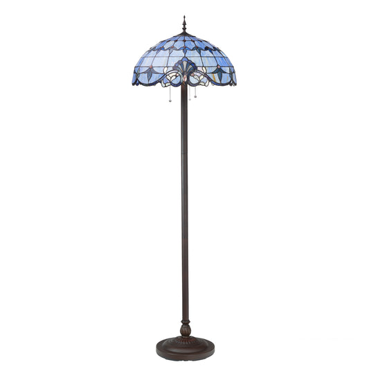 Tiffany-Style Lighting 64" Blue Stained Glass Allistar Floor Lamp