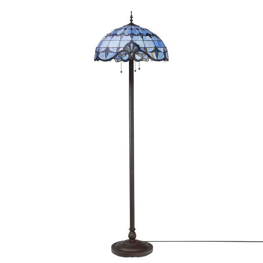 Tiffany-Style Lighting 64" Blue Stained Glass Allistar Floor Lamp