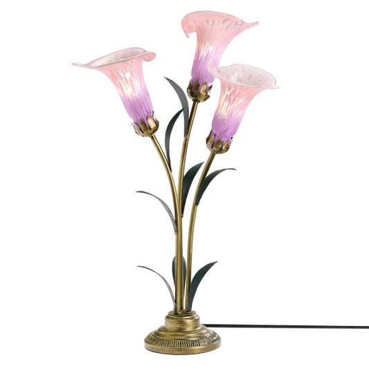 Tiffany-Style Lighting 23.5" Hand Blown Glass 3 Calla Lily Uplight Accent Lamp