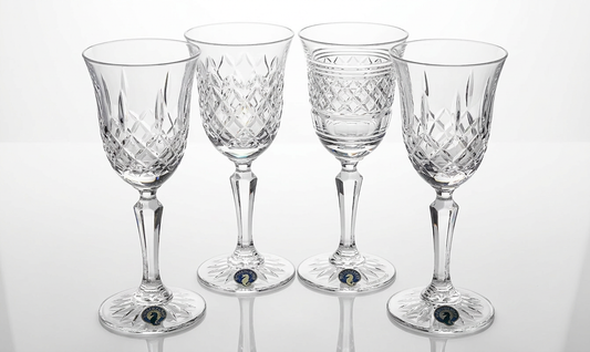Waterford Crystal Castles of Ireland 7" Set of 4 White Wine Glasses