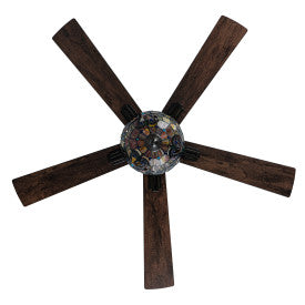 Tiffany-Style Lighting 52" Magna Carta Indoor Glass Oil Rubbed Bronze Celing Fan