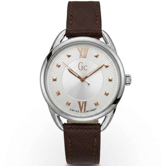 Guess Women's 32mm GC Swiss Quartz Leather Strap Watch