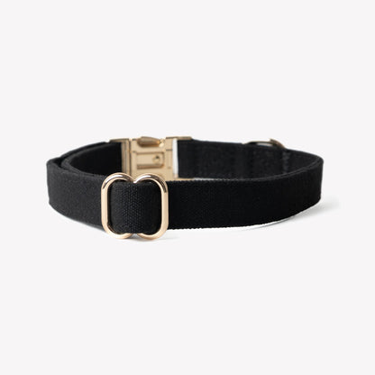 Furlou Black Canvas Dog Collar Choice of Size