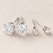 Peace Jewelers 14K Gold Set of 2 Pairs Lab-Grown Diamond Earrings - 1.0ctw & 0.25ctw