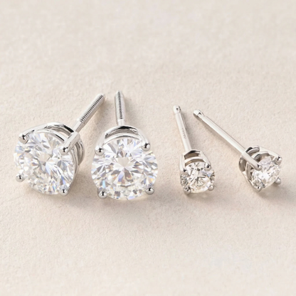 Peace Jewelers 14K Gold Set of 2 Pairs Lab-Grown Diamond Earrings - 1.0ctw & 0.25ctw