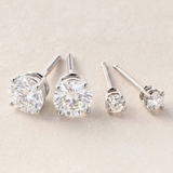 Peace Jewelers 14K Gold Set of 2 Pairs Lab-Grown Diamond Earrings - 1.0ctw & 0.25ctw