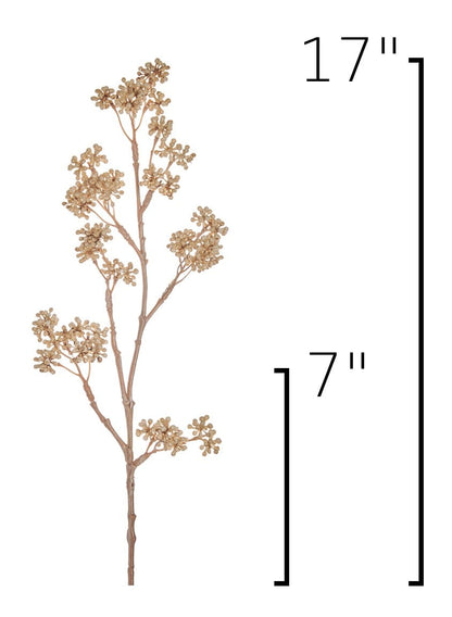 17" Faux Cream Sedum Spray Stem