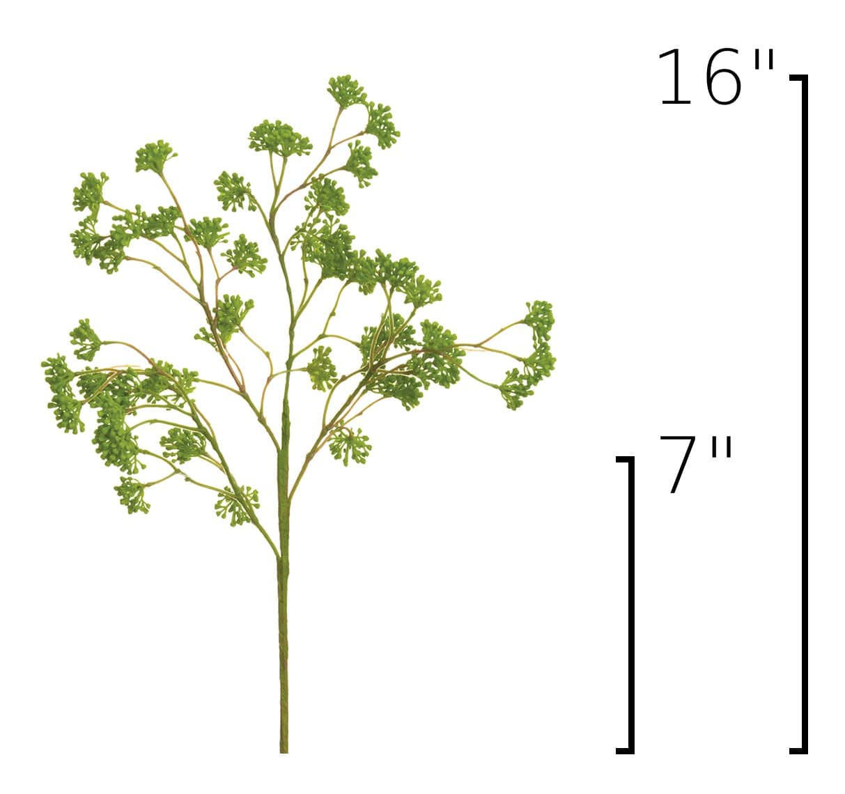 16" Faux Soft Green Sedum Berry Stem