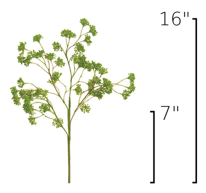 16" Faux Soft Green Sedum Berry Stem