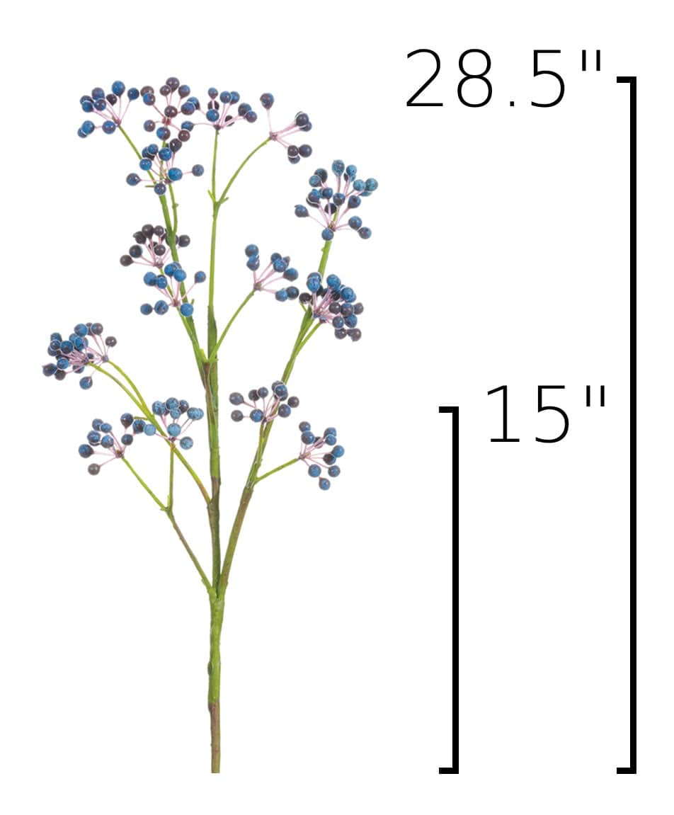 28.5" Faux Blue Berry Spray