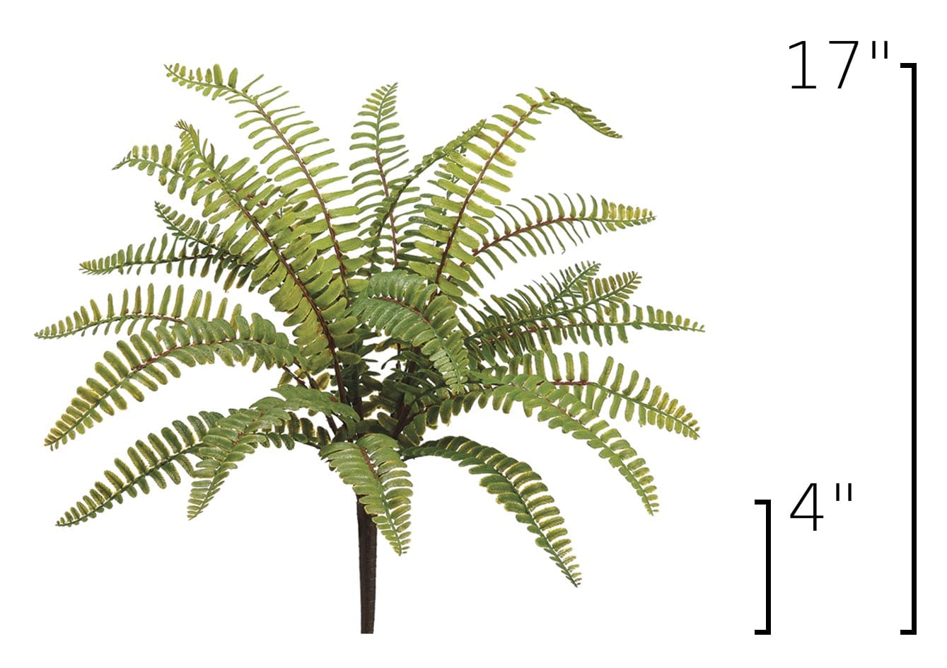 17" Faux Green Boston Fern Bush