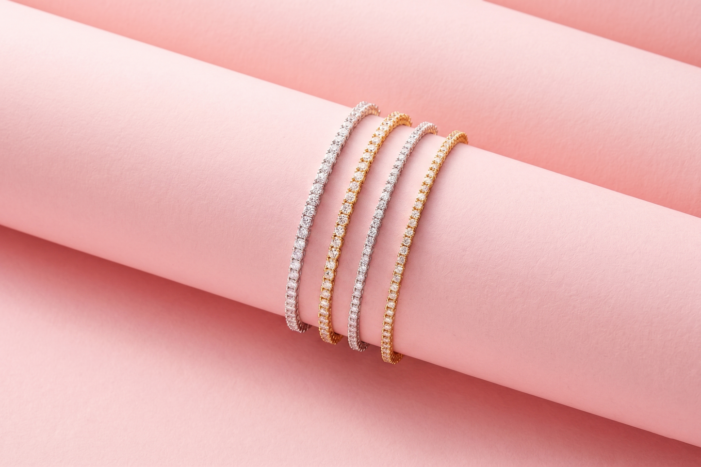 Morris & David 14K Gold Choice of Carat Weight Diamond Flex Bangle Bracelet
