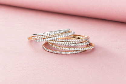 Morris & David 14K Gold Choice of Carat Weight Diamond Flex Bangle Bracelet