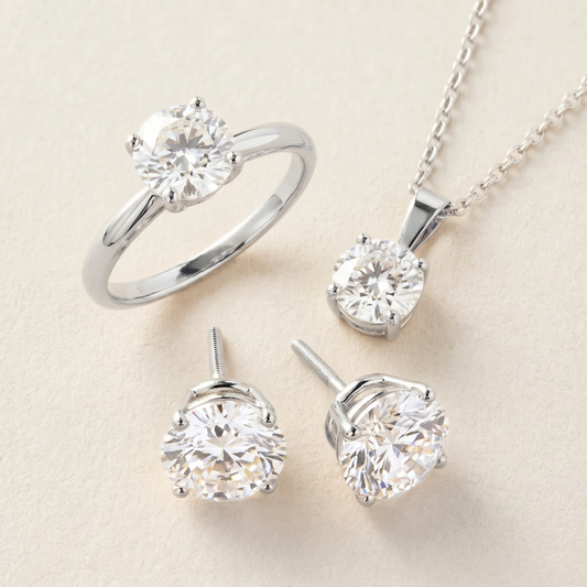 Peace Jewelers 14K Gold Lab-Grown Diamond Solitaire 3-Piece Suite