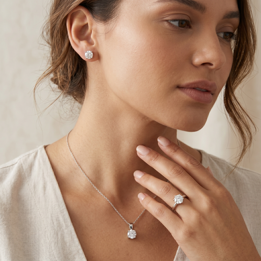 Peace Jewelers 14K Gold Lab-Grown Diamond Solitaire 3-Piece Suite