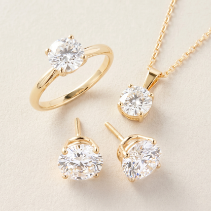 Peace Jewelers 14K Gold Lab-Grown Diamond Solitaire 3-Piece Suite