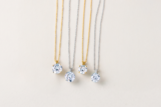 Peace Jewelers 14K Gold Choice of 2 or 3 Carat Lab-Grown Diamond Round Solitaire Pendant with 18" Chain