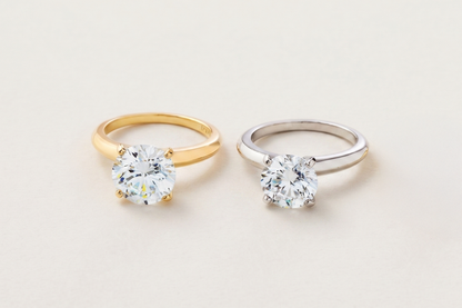 Peace Jewelers 14K Gold Choice of 2, 3 or 4 Carat Lab-Grown Diamond Round Solitaire Ring