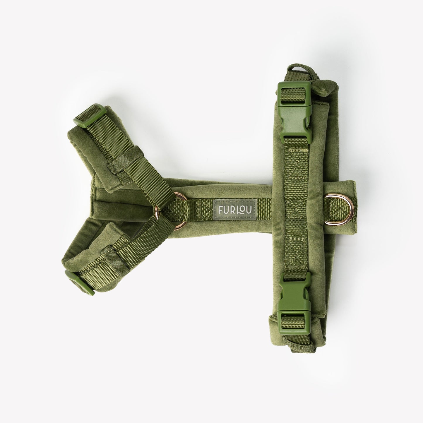 Furlou Green Velvet Dog Harness Choice of Size