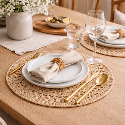 Busa Designs 15" Malibu Natural Jute Placemats