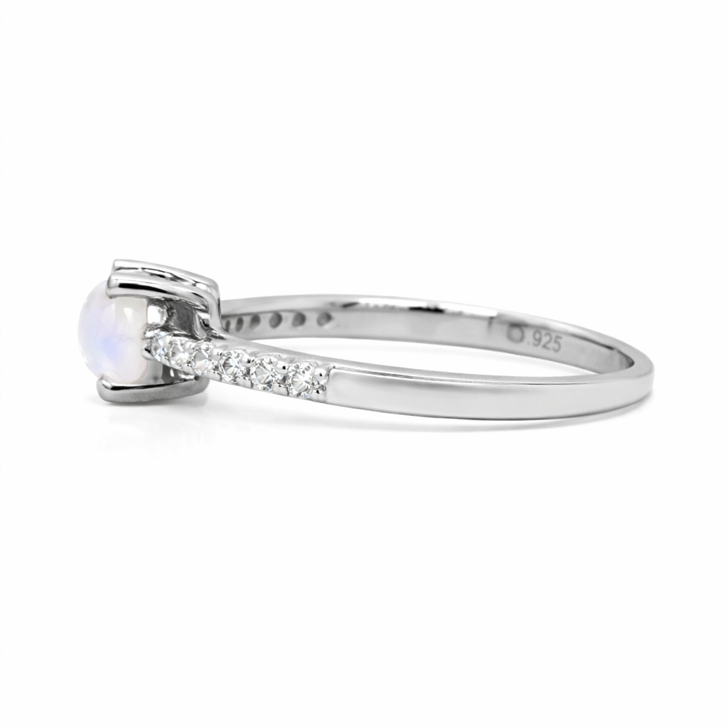 Sterling Silver Set of 3 Gemstone & White Zircon Stack Rings