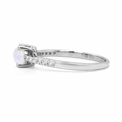 Sterling Silver Set of 3 Gemstone & White Zircon Stack Rings