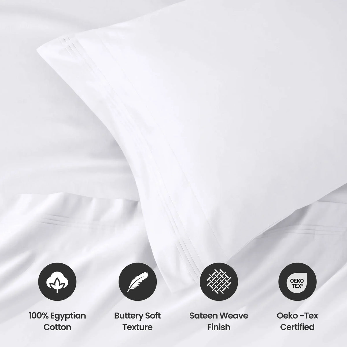 Superior 1000 Thread Count Egyptian Cotton Sateen Solid 4-Piece Sheet Set
