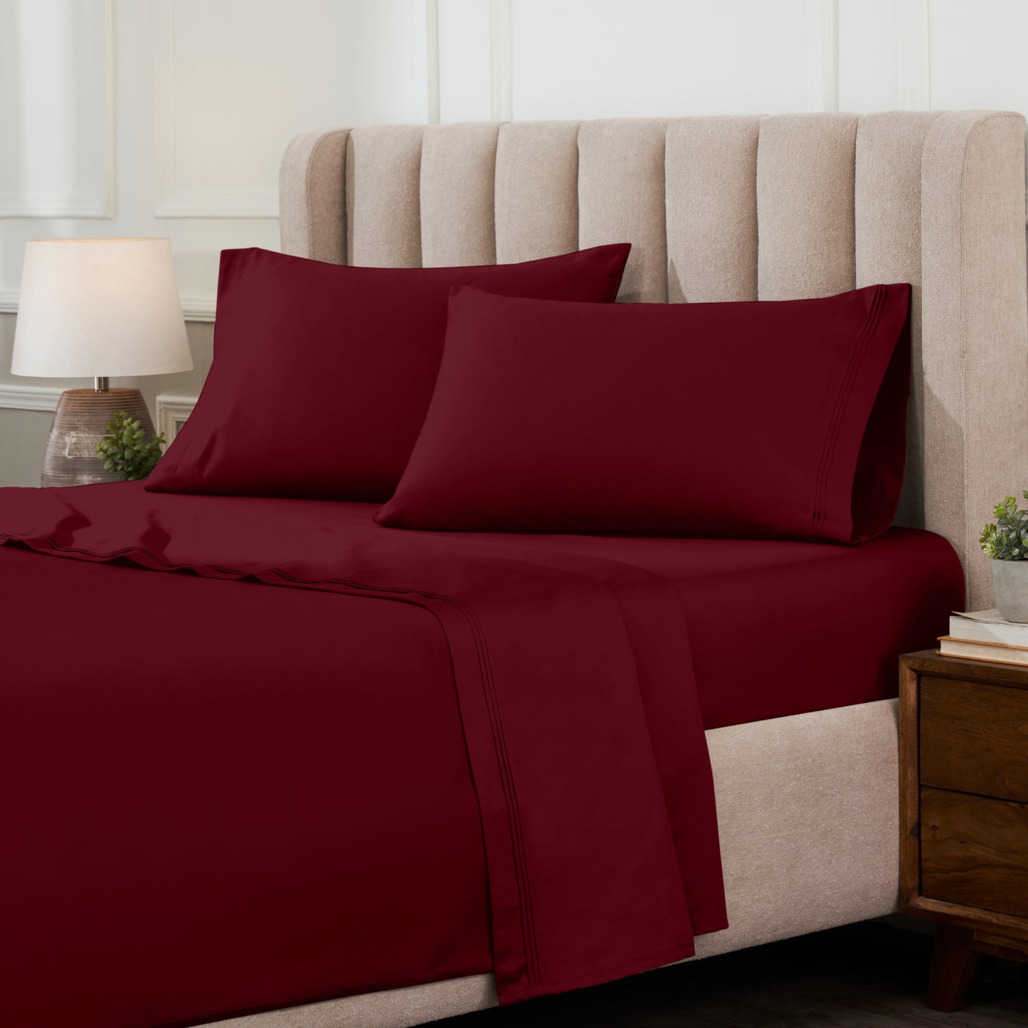 Superior 1000 Thread Count Egyptian Cotton Sateen Solid 4-Piece Sheet Set