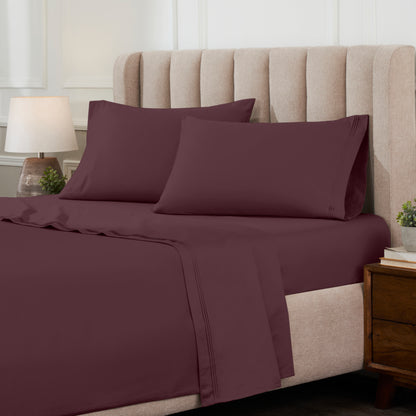 Superior 1000 Thread Count Egyptian Cotton Sateen Solid 4-Piece Sheet Set