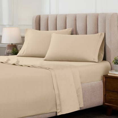 Superior 1000 Thread Count Egyptian Cotton Sateen Solid 4-Piece Sheet Set
