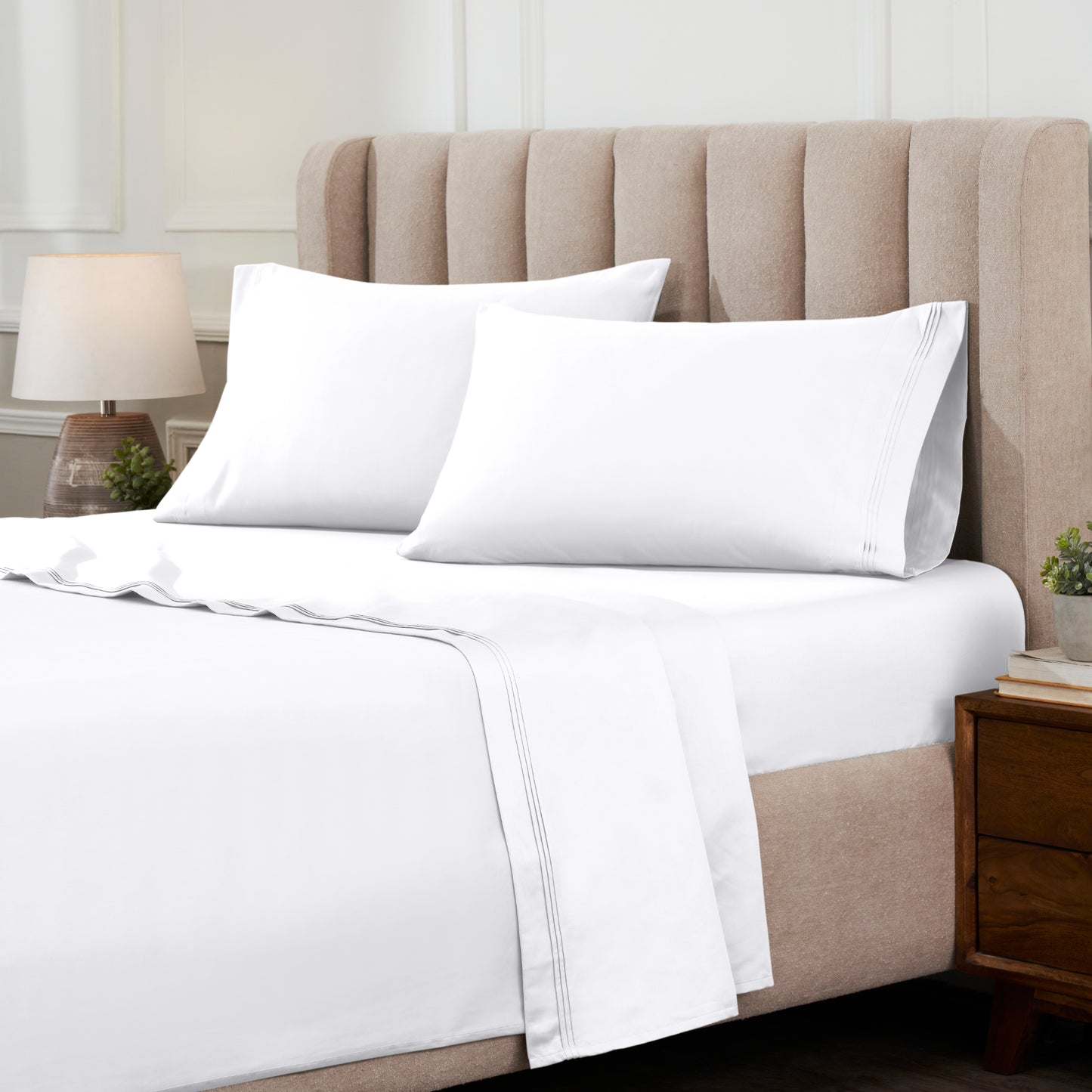 Superior 1000 Thread Count Egyptian Cotton Sateen Solid 4-Piece Sheet Set
