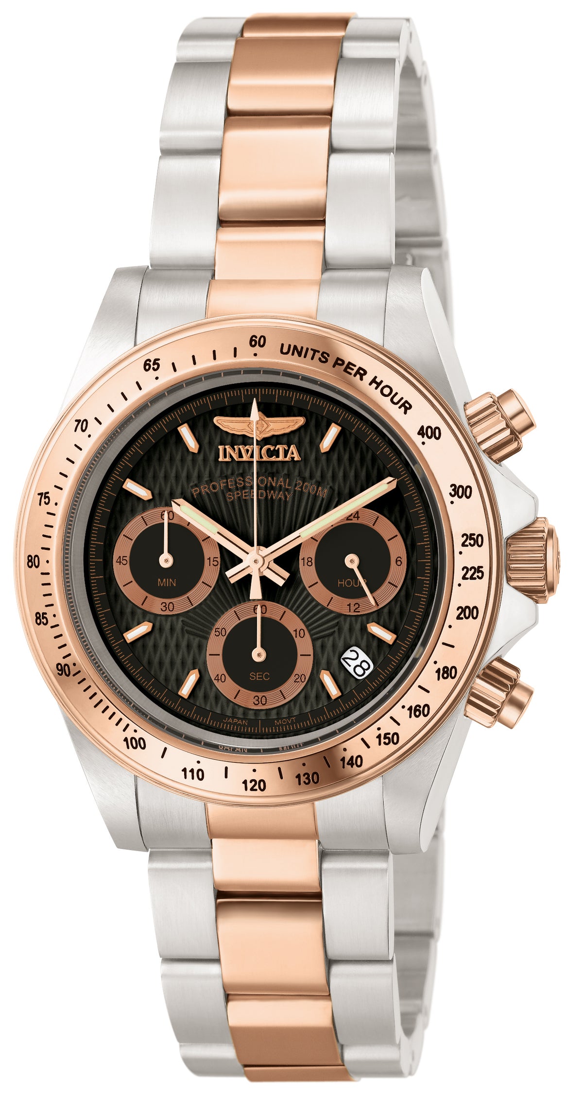 Invicta Men's 39mm Speedway Quartz Chronograph Two-Tone Rose & Silver Bracelet Watch