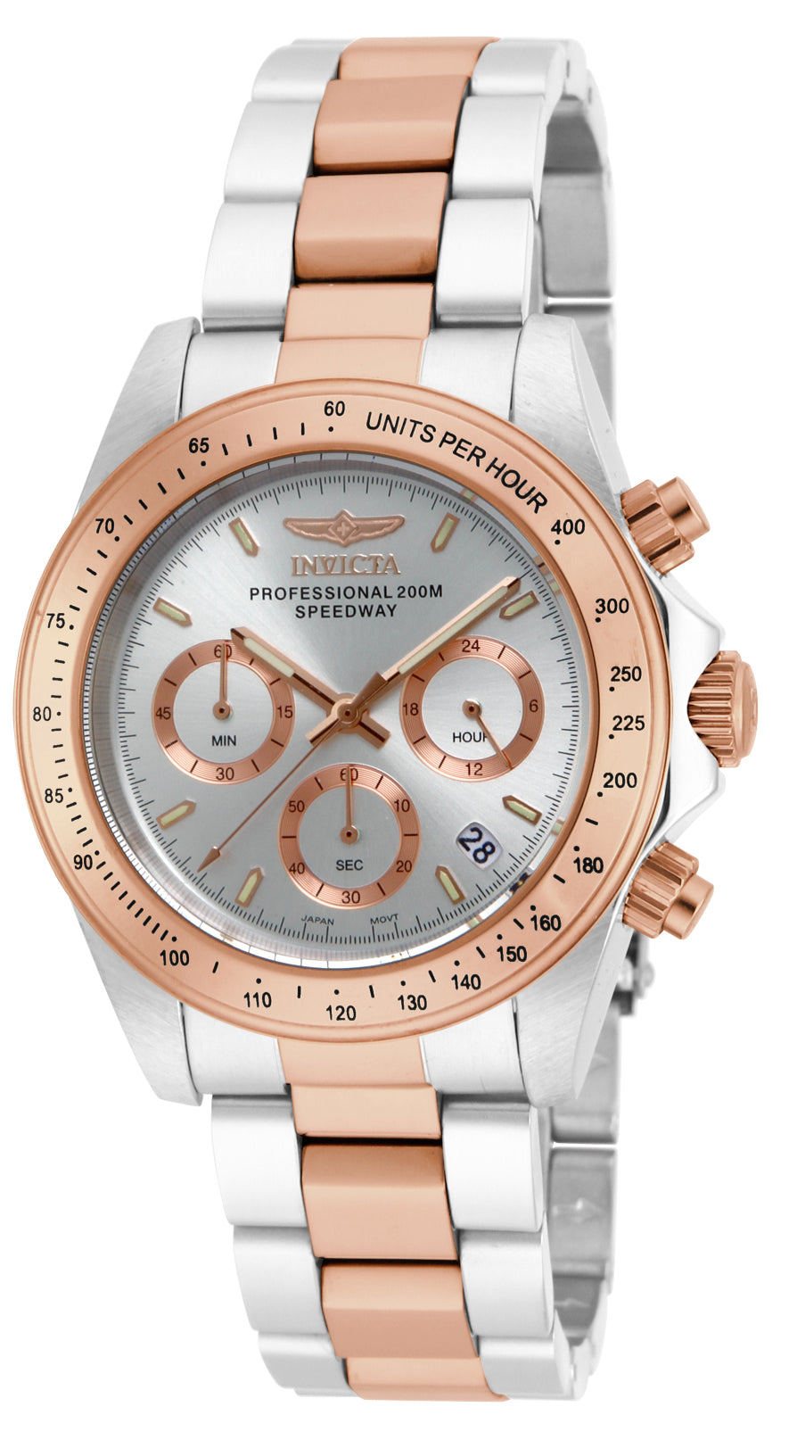 Invicta Men's 39mm Speedway Quartz Chronograph Two-Tone Rose & Silver Bracelet Watch