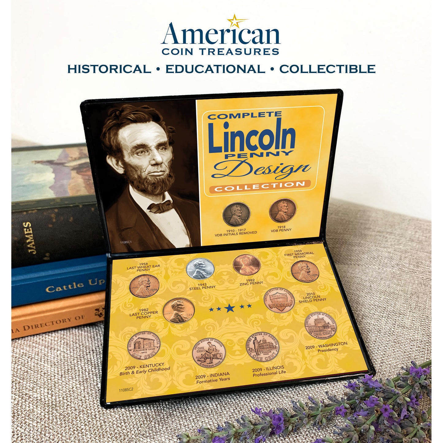 12-Piece Lincoln Penny Design Coin Collection