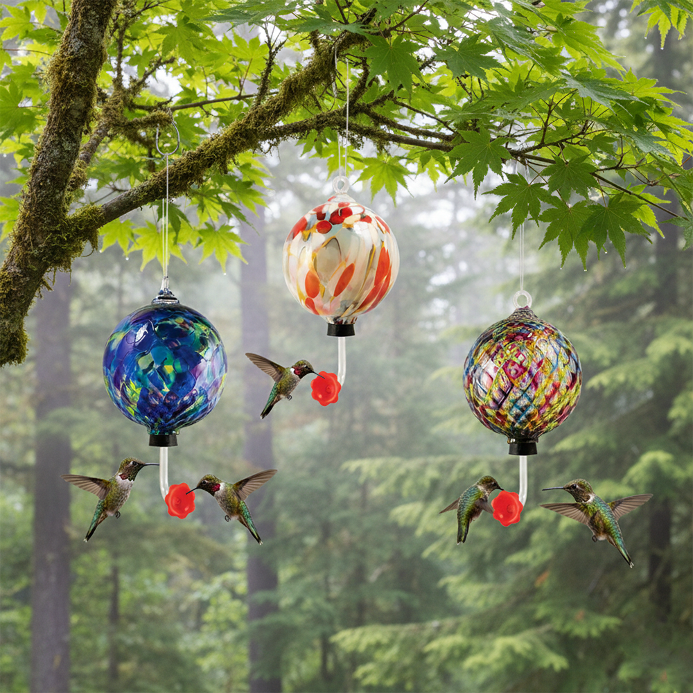Glass Eye Studio Handblown Glass Bird Feeder
