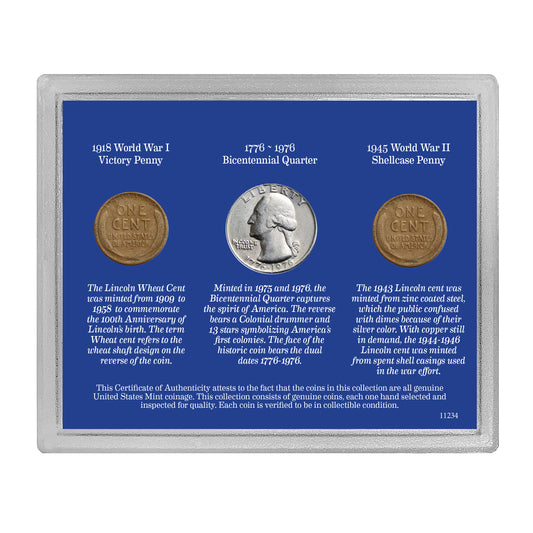 3-Piece Important Events in American History US Coin Collection