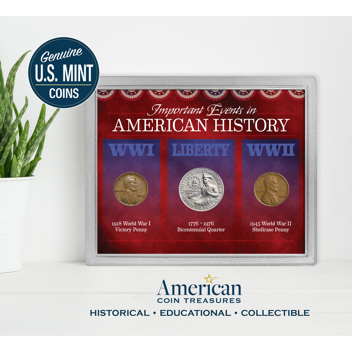 3-Piece Important Events in American History US Coin Collection