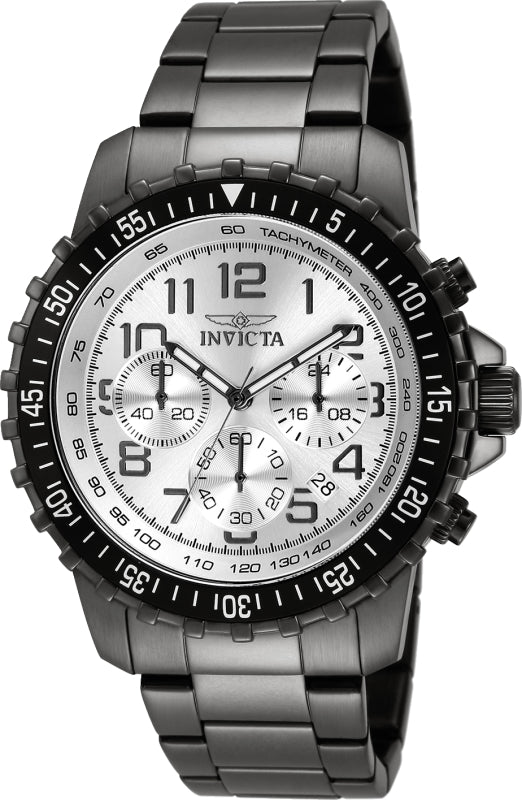 Invicta Men's 45mm Specialty Quartz Chronograph Silvertone Dial Bracelet Watch