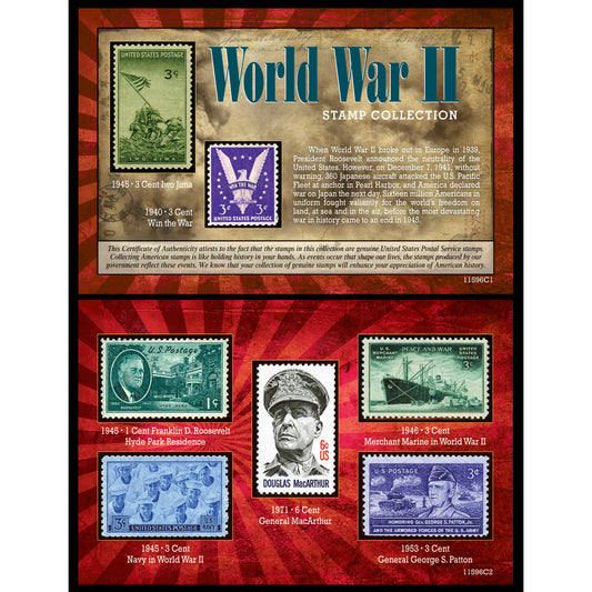 7-Piece World War II Stamp Collection