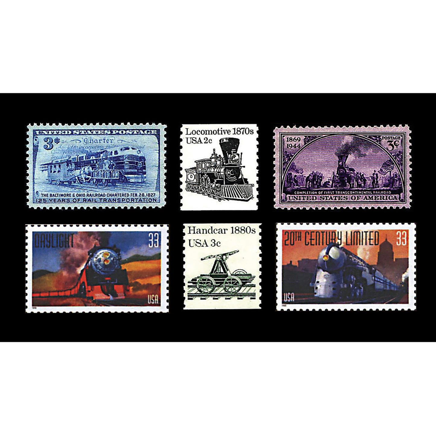 History of the U.S. Railroad Commemorative Stamp 6-Piece Collection