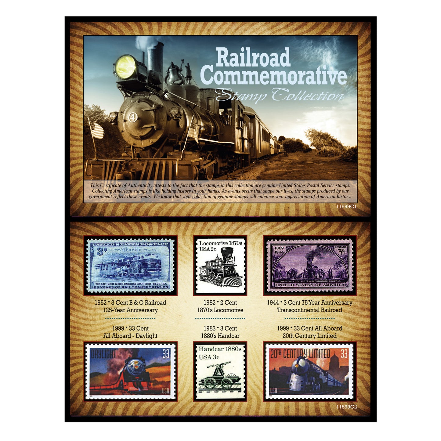 History of the U.S. Railroad Commemorative Stamp 6-Piece Collection
