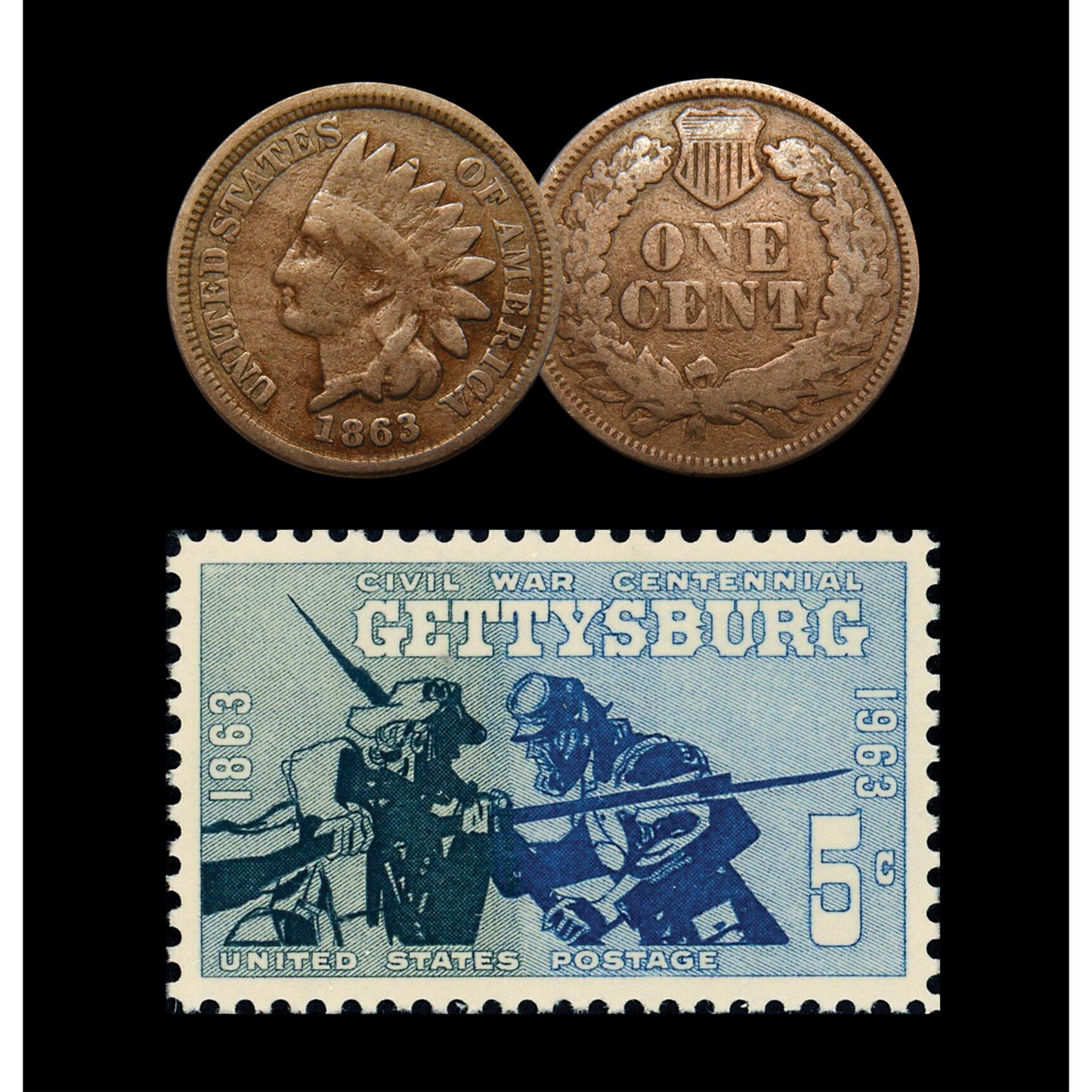 1861-1864 Civil War Penny & Stamp Collection