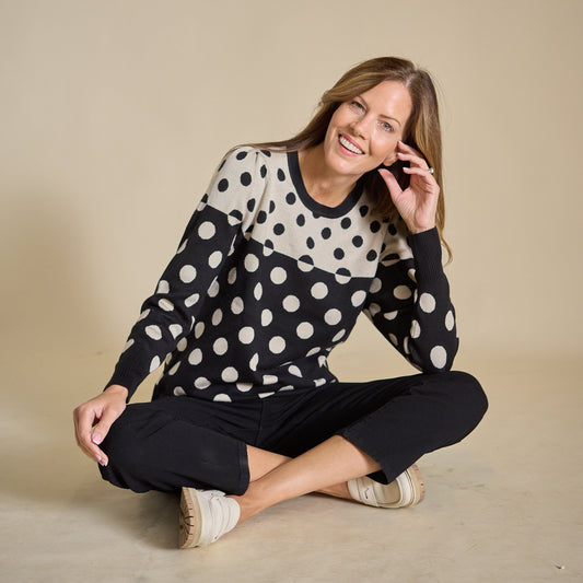 Christopher & Banks Mixed Polka Dot Sweater