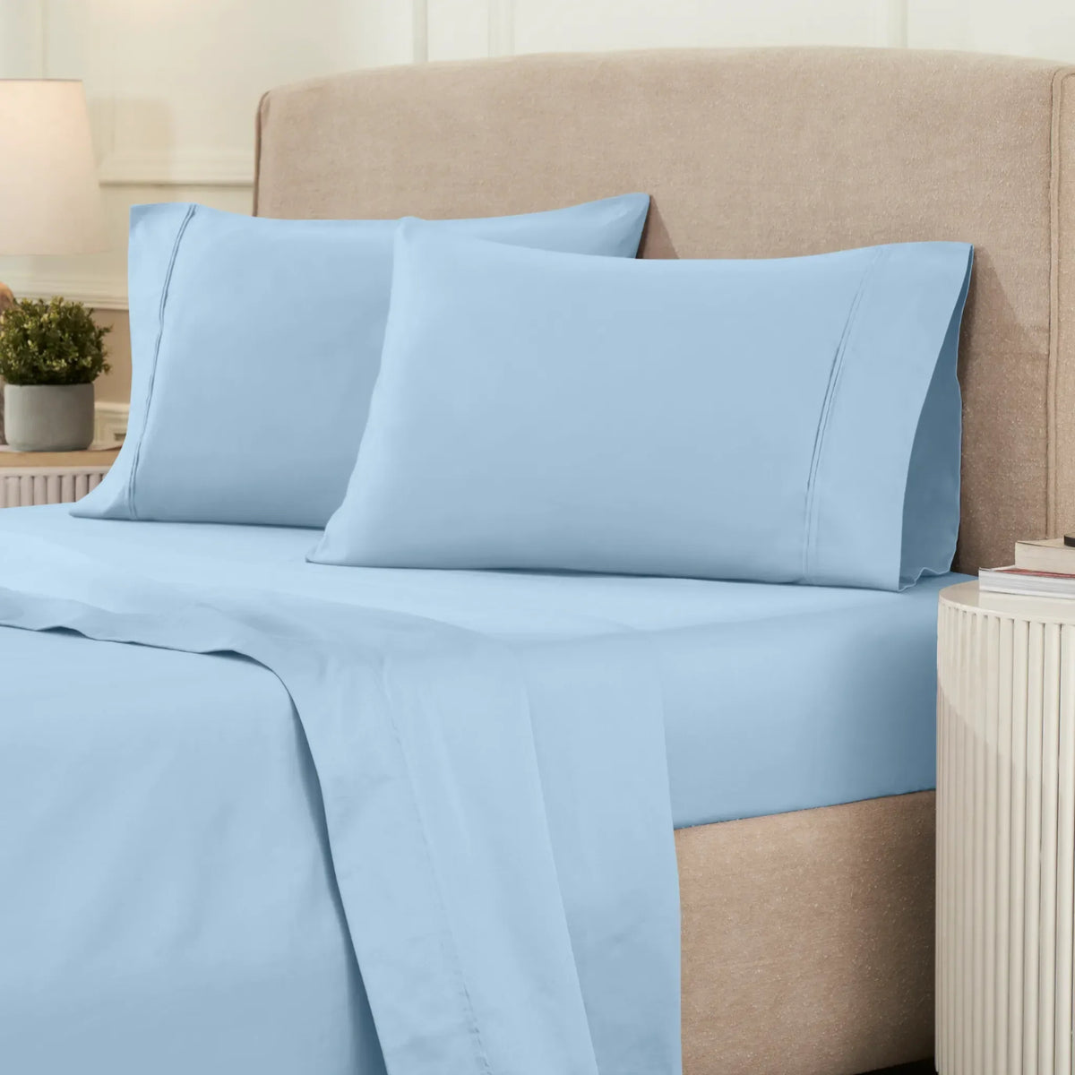 Superior 1200 Thread Count Egyptian Cotton Sateen Solid 4-Piece Sheet Set